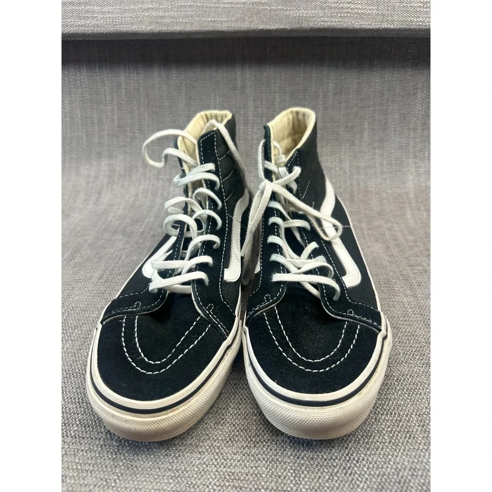 Vans Sk8-Hi Unisex M7.5/W9 Sneaker Black Suede High Top Lace Up Skateboard Shoes